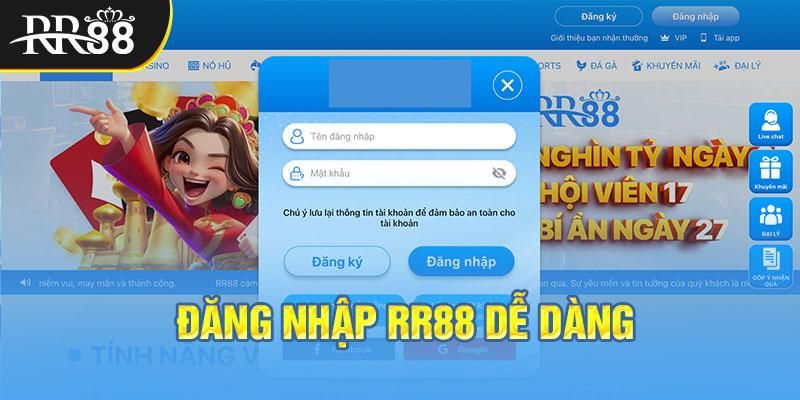 Điều kiện đăng nhập RR88 dành cho thành viên