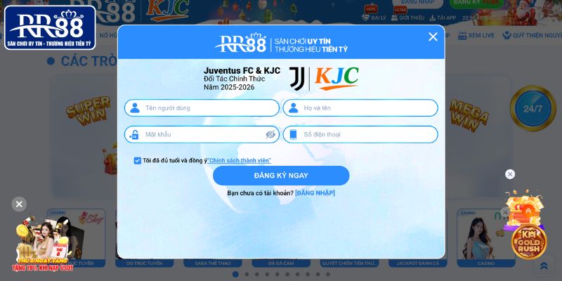 Đăng ký tài khoản RR88 hoàn toàn miễn phí