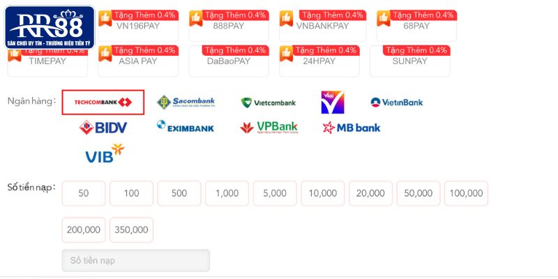 Hướng dẫn nạp tiền qua ngân hàng